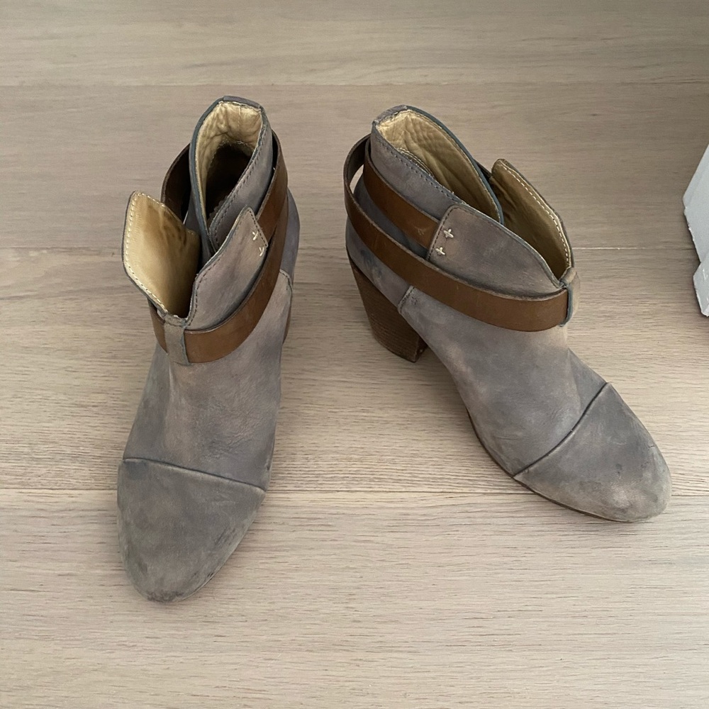 Rag and Bone grey suede booties